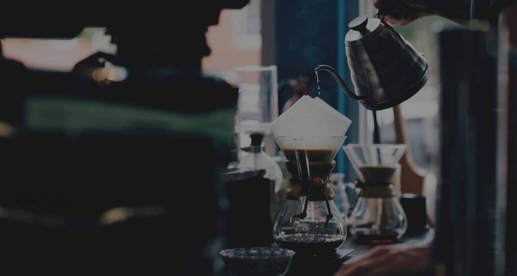Franchisee working in cafe